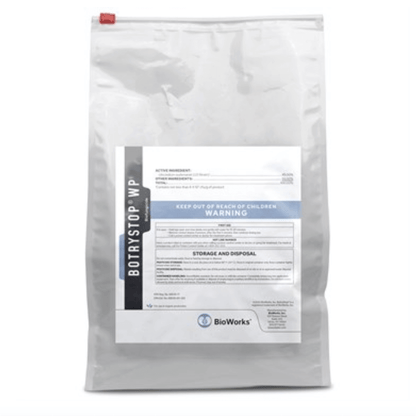 BioWorks BotryStop WP Fungicide controls: Botrytis cinerea, Sclerotinia sclerotiorum and Monilinia spp.