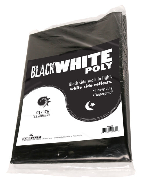 Black White Poly, 10' x 10', 5.5 mil