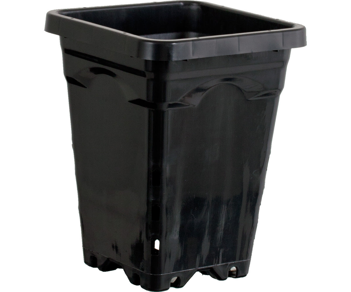 Active Aqua 5" x 5" Square Black Pot, 7" Tall, case of 100