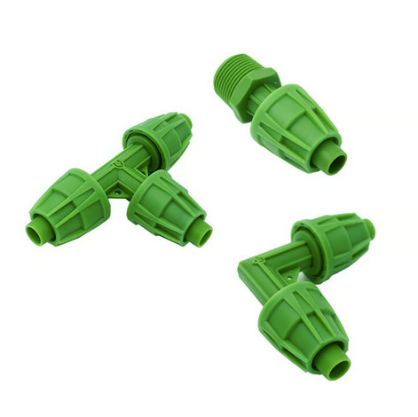 FloraFlex Micro Drip 6-17 mm Pipe Fittings, T sharped, L Shaped and Adapter